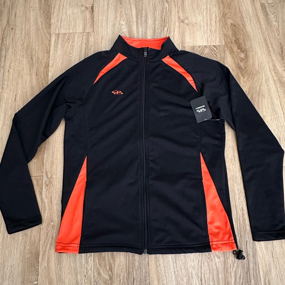 Navy/orange Boombah Women's zip jacket.